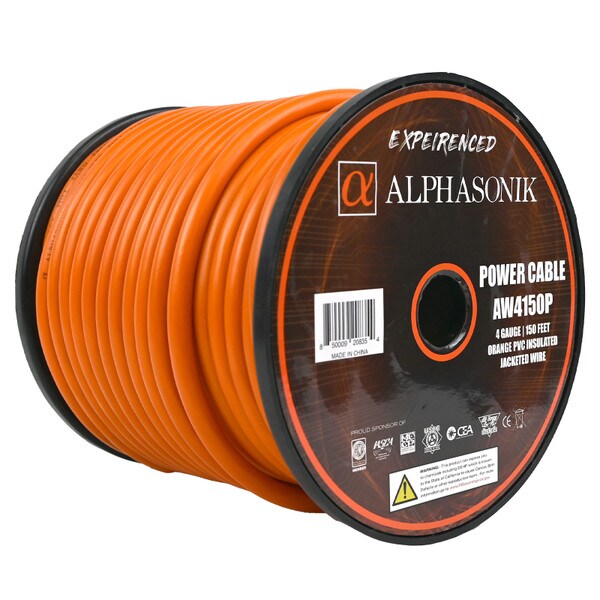 Main product image for Alphasonik AW4150P 4 Gauge Power Wire Roll 150 ft Orange268-718